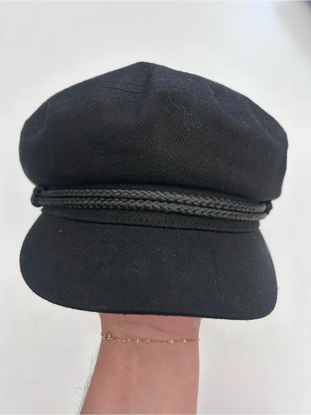 Brixton Black Fisherman Cap with Braided Trim